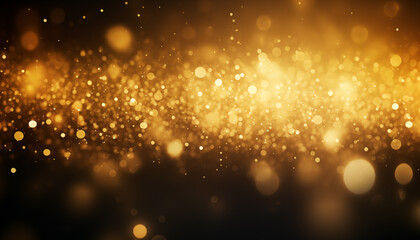Obraz na płótnie Canvas golden glow particles abstract bokeh background. festive shining background with beautiful bokeh.