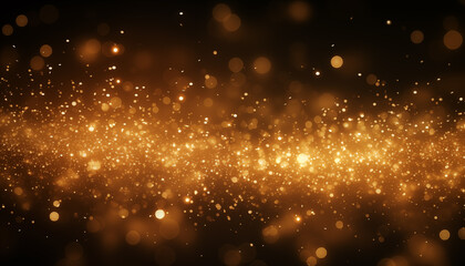 Obraz na płótnie Canvas golden glow particles abstract bokeh background. festive shining background with beautiful bokeh.