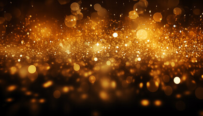Fototapeta na wymiar golden glow particles abstract bokeh background. festive background with sparkles.