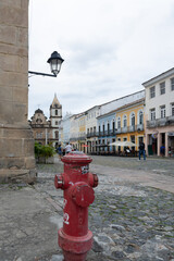 View of a fire hydrant in Pelourinho, historic center of the city of Salvador, Bahia.