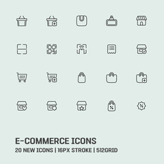set of icons for e-commerce, business, shop, buy, purchase