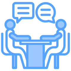 Obraz premium Interview Blue Icon