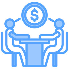 Negotiation Blue Icon