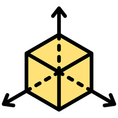 3D Outline Color Icon