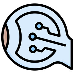 Virtual Retina Display Outline Color Icon