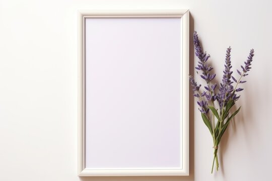 Blank frame mockup on the wall