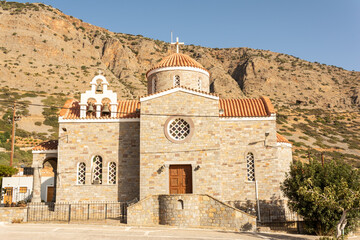 Fototapeta premium Exterior of the Holy Church of Agios Raphael in Plaka, Crete, Greece.