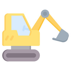 Excavator Flat Icon