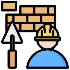 Bricklayer Outline Color Icon