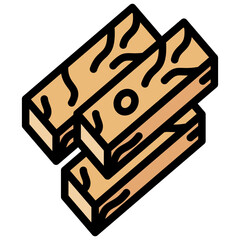 Timber Material Outline Color Icon