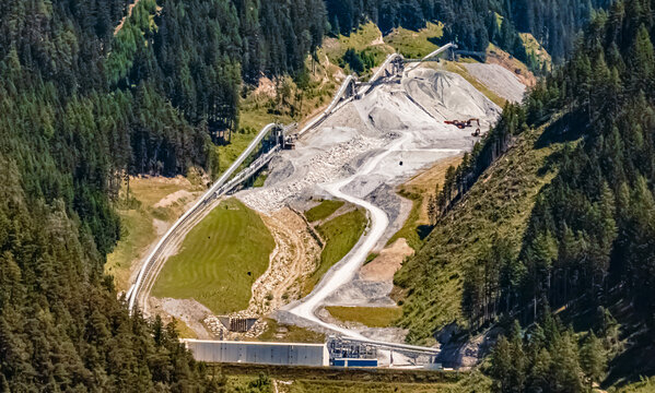 Far view of Brenner base tunnel landfill in Austria