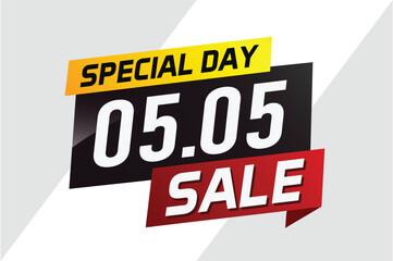 5.5 Special day sale word concept vector illustration with ribbon and 3d style for use landing page, template, ui, web, mobile app, poster, banner, flyer, background, gift card, coupon