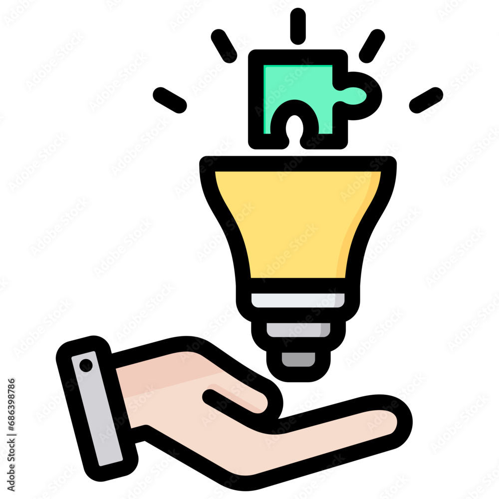 Aufkleber Problem Solving Outline Color Icon