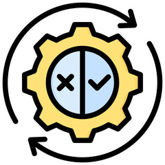 Test Automation Outline Color Icon