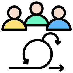 Agile Team Outline Color Icon