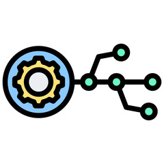 Version Central Outline Color Icon