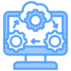 Virtual Machine Blue Icon