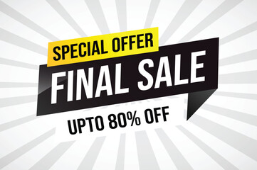 Special offer final sale tag. Banner design template for marketing. Special offer promotion or retail. background banner modern graphic design for store shop, online store, website, landing page - obrazy, fototapety, plakaty
