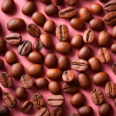 Lots of coffee beans, coffee drink - AI generated image
