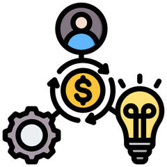Business Model Outline Color Icon
