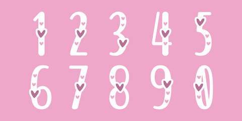 Number set vector font alphabet, modern dynamic flat design with brilliant colorful for your unique elements design.