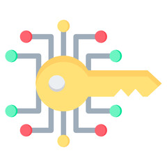 Secret Key Flat Icon