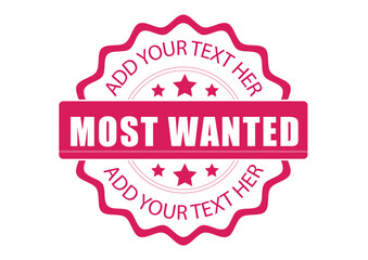 Most Wanted Stamp Image in Red