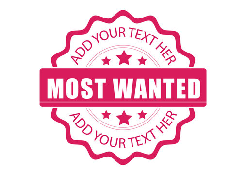 Most Wanted Stamp Image in Red