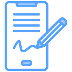 Digital Signing Blue Icon