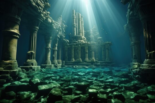 Atlantis. Lost Civilization of Atlantis.Undersea Ruins. Ruins of the Atlantis. The lost underwater city. 