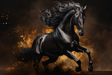 Obraz na płótnie Canvas Black Horse