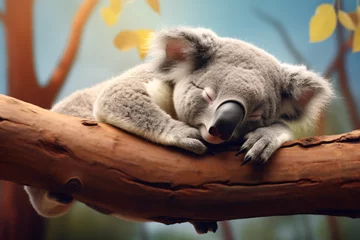 Deurstickers Sleeping Koala © Annika