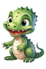 Fototapeta premium learning child media, cute smile crocodile