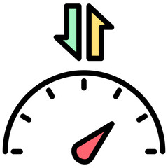 Bandwidth Outline Color Icon