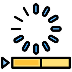 Buffering Outline Color Icon