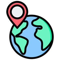 Gps Outline Color Icon
