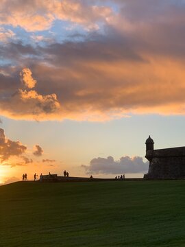 Sunset Silhouettes by the Fort