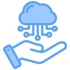 Cloud Service Blue Icon