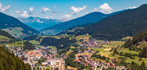 Fototapeta na wymiar Alpine summer view with a church near Steinach am Brenner, Innsbruck, Tyrol, Austria