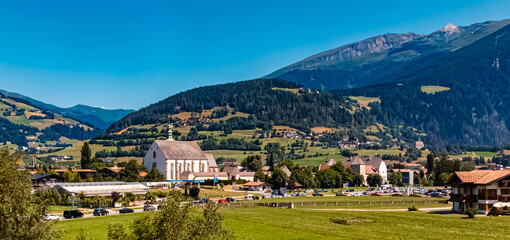 Naklejka premium Alpine summer view near Sterzing, Wipptal, Trentino, Bozen, South Tyrol