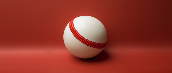 Baseball ball on a red background