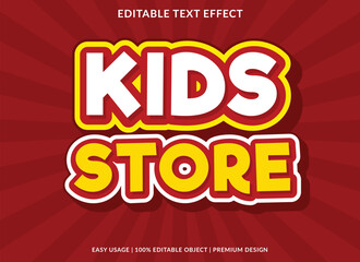 kids store editable text effect template use for business logo and brand