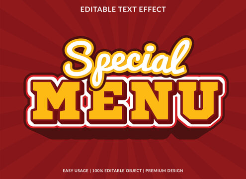 special menu editable text effect template use for business logo and brand