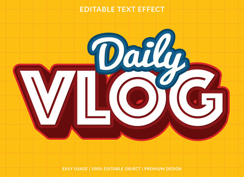daily vlog editable text effect template use for business logo and brand