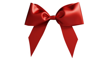Red colored ribbon and bow shape background, 3d rendering
