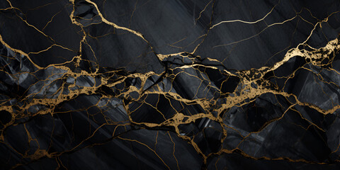 Detailed Black Marble with Gold Highlights - High-Res Texture for Creative Endeavors