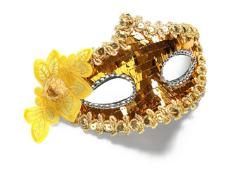 Beautiful carnival mask on white background