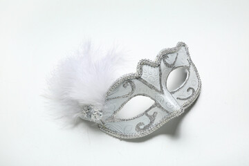 Beautiful carnival mask on white background