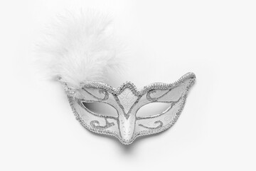 Beautiful carnival mask on white background