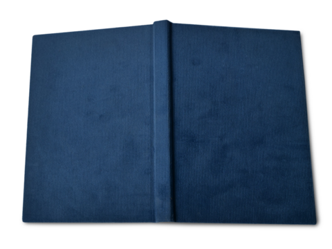 Opened old book facing down on floor, cut out isolated